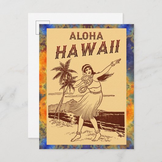 Aloha Hawaii!  Aankondigingskaart (Voorkant / Achterkant)