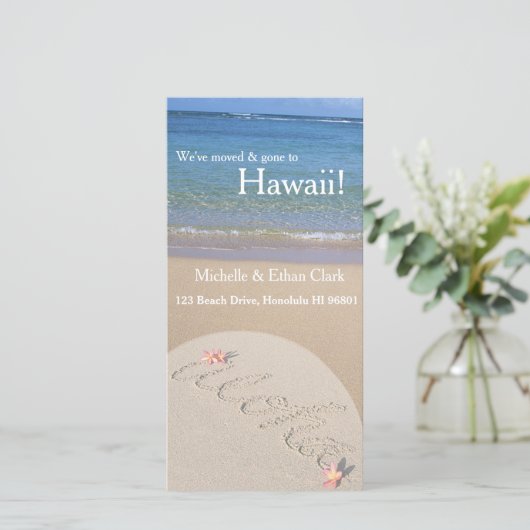 Aloha Hawaii Adreswijziging Aangepaste fotokaart Aankondiging (Staand voorkant)