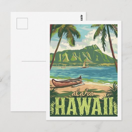 Aloha Hawaii Amerika Vintage Beroemde Reisplaats Briefkaart (Voorkant / Achterkant)