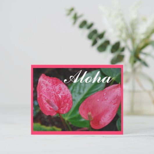 Aloha Hawaii Anthurium Briefkaart (Staand voorkant)