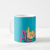 Aloha Hawaii Baby Bib Koffiemok (Voorkant links)