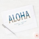 Aloha Hawaii Beach Tropische bruiloft Welkom Rechthoekige Sticker (Envelop)