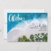 Aloha Hawaii Beach Trouwfoto Bewaar de datum Save The Date (Voorkant)