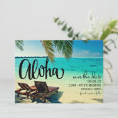 Aloha Hawaii Beach Wedding Bewaar de datum Save The Date (Staand voorkant)
