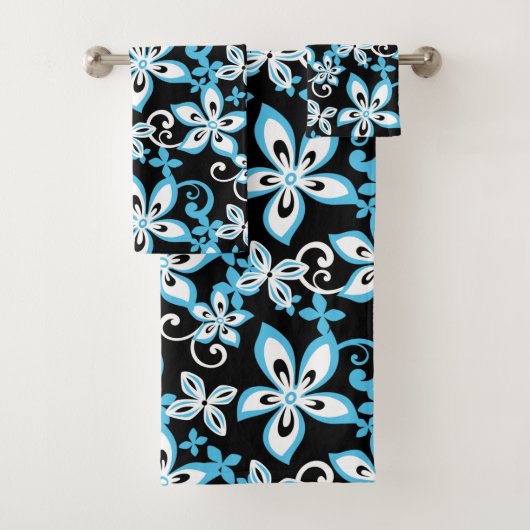ALOHA HAWAII (BLACK/BLUE) BATH TOWEL SET BAD HANDDOEK (Insitu)