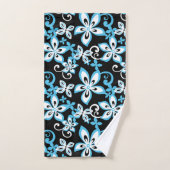 ALOHA HAWAII (BLACK/BLUE) BATH TOWEL SET BAD HANDDOEK (Handdoek)