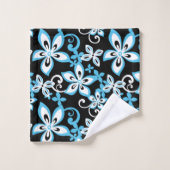 ALOHA HAWAII (BLACK/BLUE) BATH TOWEL SET BAD HANDDOEK (Wasdoekje)
