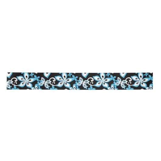 ALOHA HAWAII (BLACK/BLUE) SATIN RIBBON SATIJNEN LINT (Voorkant)