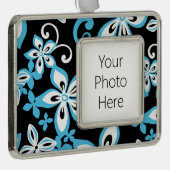 ALOHA HAWAII (BLACK/BLUE) VERZILVERD OMLIJST ORNAMENT (Rechts)