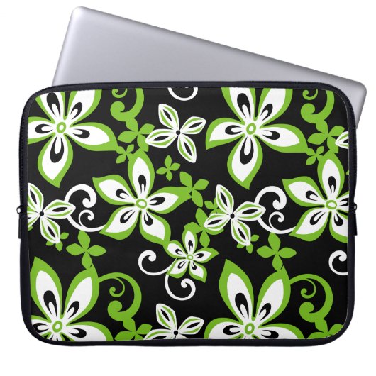 ALOHA HAWAII (BLACK/LIMOEN) Electronics Bag Laptop Sleeve (Voorkant)