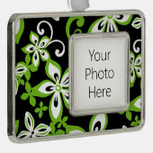 ALOHA HAWAII (BLACK/LIMOEN) VERZILVERD OMLIJST ORNAMENT (Rechts)