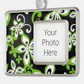 ALOHA HAWAII (BLACK/LIMOEN) VERZILVERD OMLIJST ORNAMENT (Links)