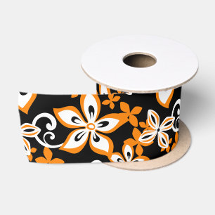 ALOHA HAWAII (BLACK/ORANJE) SATIN RIBBON SATIJNEN LINT