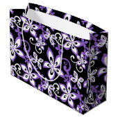 ALOHA HAWAII (BLACK/PAARS) Gift Bag Groot Cadeauzakje (Achterkant Gekanteld)