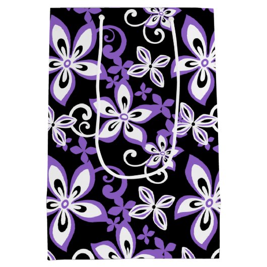 ALOHA HAWAII (BLACK/PAARS) Gift Bag Medium Cadeauzakje (Achterkant)