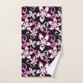ALOHA HAWAII (BLACK/PINK) BATH TOWEL SET BAD HANDDOEK (Handdoek)