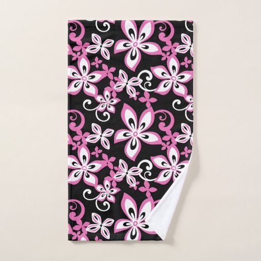 ALOHA HAWAII (BLACK/PINK) BATH TOWEL SET BAD HANDDOEK (Handdoek)
