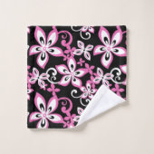 ALOHA HAWAII (BLACK/PINK) BATH TOWEL SET BAD HANDDOEK (Wasdoekje)