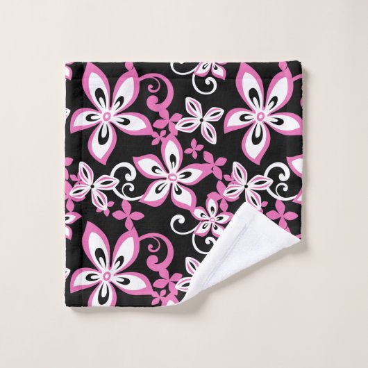 ALOHA HAWAII (BLACK/PINK) BATH TOWEL SET BAD HANDDOEK (Wasdoekje)