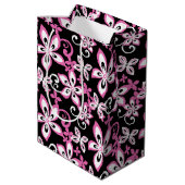 ALOHA HAWAII (BLACK/PINK) Gift Bag Medium Cadeauzakje (Achterkant Gekanteld)