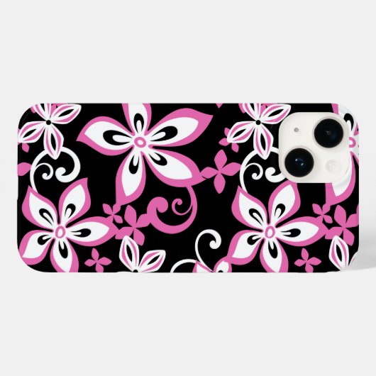 ALOHA HAWAII (BLACK/PINK) Hoesje-Mate iPhone CASE (Achterkant (horizontaal))