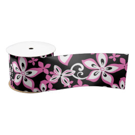 ALOHA HAWAII (BLACK/PINK) SATIN RIBBON SATIJNEN LINT