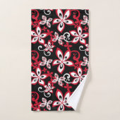 ALOHA HAWAII (BLACK/RED) BATH TOWEL SET BAD HANDDOEK (Handdoek)