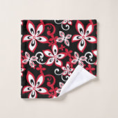 ALOHA HAWAII (BLACK/RED) BATH TOWEL SET BAD HANDDOEK (Wasdoekje)