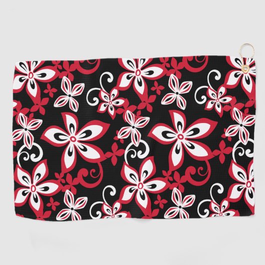 ALOHA HAWAII (BLACK/RED) Golfhanddoek (Horizontaal)