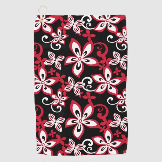 ALOHA HAWAII (BLACK/RED) Golfhanddoek (Voorkant)