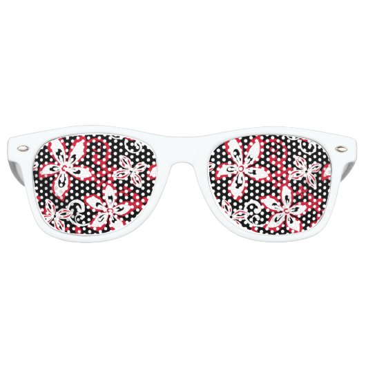 ALOHA HAWAII (BLACK/RED) RETRO ZONNEBRIL (Voorkant)