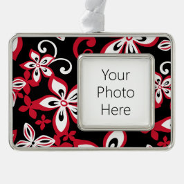 ALOHA HAWAII (BLACK/RED) VERZILVERD OMLIJST ORNAMENT