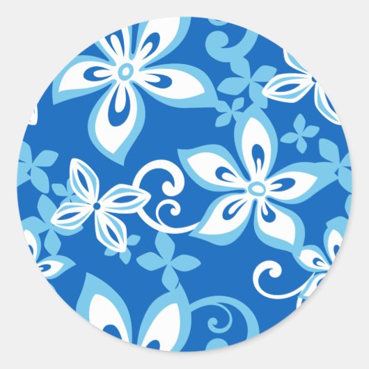 ALOHA HAWAII (BLUE x 2) CLASSIC ROND STICKER (Voorkant)
