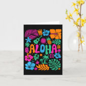 Aloha Hawaii Boho Retro Shaka Hibiscus Vacation Tr Kaart (Gele Bloem)