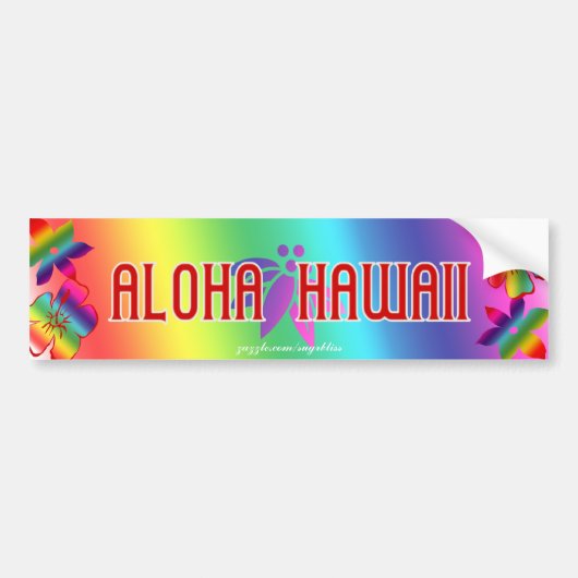 Aloha Hawaii Bumpersticker (Voorkant)