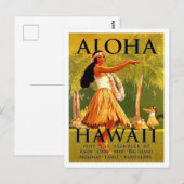 Aloha Hawaii, dans voor een meisje met een romp, v Briefkaart (Voorkant / Achterkant)