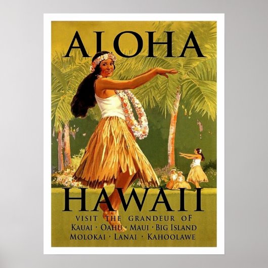 Aloha Hawaii, dans voor een meisje met een romp, v Poster (Voorkant)