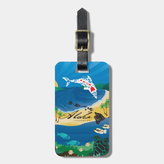 Aloha Hawaii eilanden Bagagelabel (Voorkant verticaal)