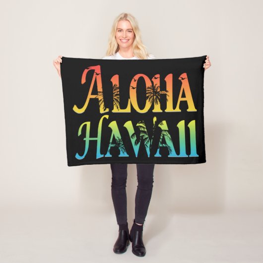 Aloha Hawaii Fleece Deken (In situ)