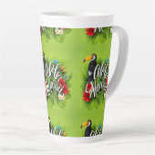Aloha Hawaii Flowers Foliage Butterflies Yellow Latte Mok (Rechterhoek)