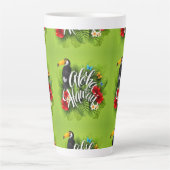 Aloha Hawaii Flowers Foliage Butterflies Yellow Latte Mok (Voorkant)