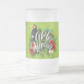 Aloha Hawaii Flowers Foliage Butterflies Yellow Matglas Bierpul (Center)