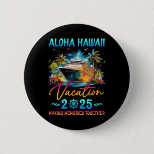 Aloha Hawaii Gezinsvakantie 2025 Matching Groep S Ronde Button 5,7 Cm