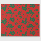 Aloha Hawaii Green over het Rode Kerstpatroon Cadeaupapier (Vlak)