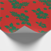 Aloha Hawaii Green over het Rode Kerstpatroon Cadeaupapier (Hoek)
