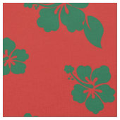 Aloha Hawaii Green over het Rode Kerstpatroon Stof (Close Up)