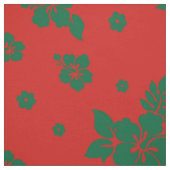 Aloha Hawaii Green over het Rode Kerstpatroon Stof (Swatch)