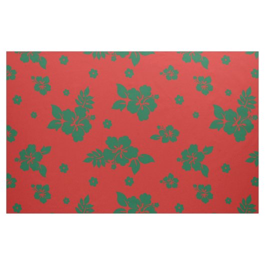 Aloha Hawaii Green over het Rode Kerstpatroon Stof (Fat Quarter)