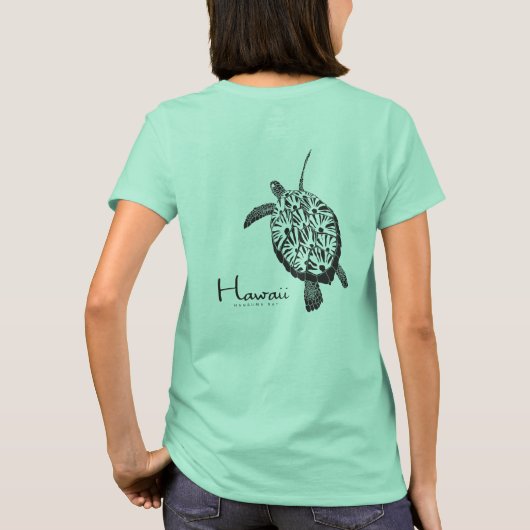 Aloha Hawaii Green Zee Turtle T-shirt (Achterkant)