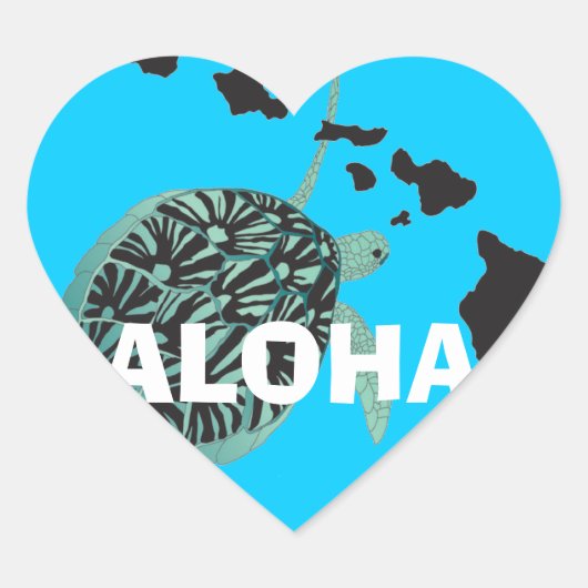 Aloha Hawaii Hart Sticker (Voorkant)